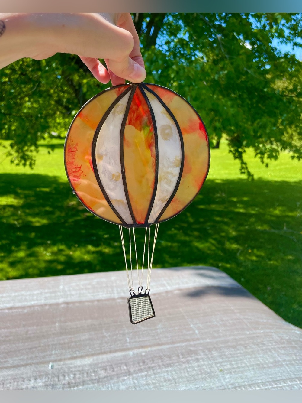 Stained Glass Hot Air Balloon Suncatcher